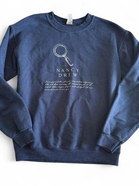 Navy Nancy Drew Graphic Crewneck Swestshirt Size Small